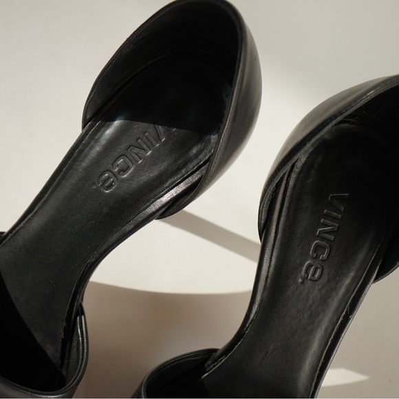 Vince black leather heels made in Italy - Picture 4 of 4